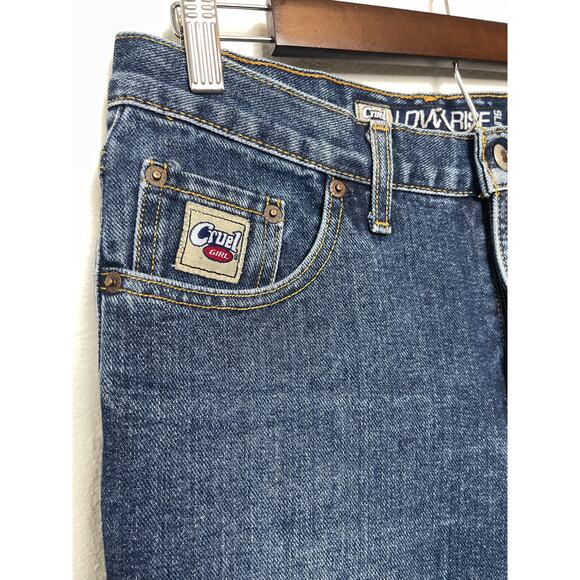 Cruel Girl Low Rise Slim Bootcut Jeans Size 9 Long Dark Wash Western Denim Y2K - Picture 3 of 12